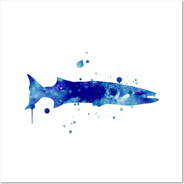 Barracuda Watercolor Painting Wall Art by Miao Miao Design